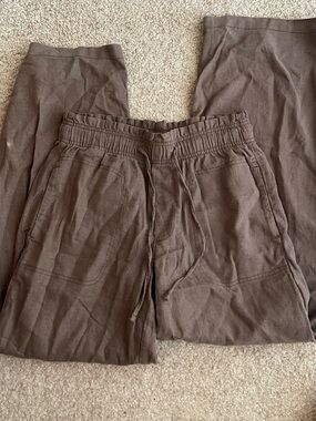 american eagle Dreamy Drape Linen-Blend Pull On Pant